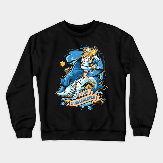 Shark Rodeo Dark Crewneck Sweatshirt by Dinglederper